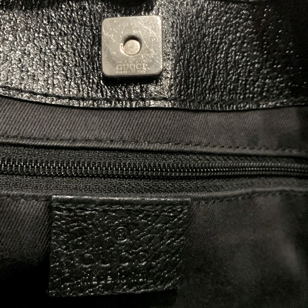 Gucci monogram canvas and leather shoulder bag black - Picture 6 of 8